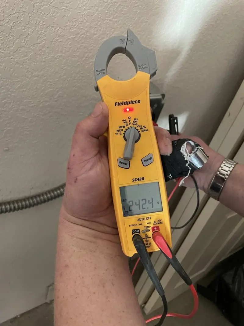 Voltage testing with clamp meter during Circuit Breaker Repair in Jersey Shore